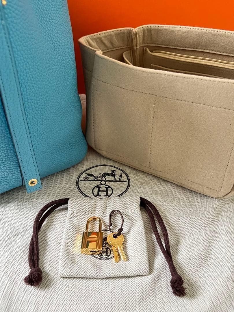 レアカラー☆エルメス ピコタンロックMM ブルーノール Y刻印 ゴールド