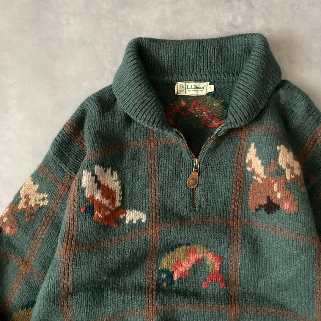 トップス 1980s L.L.Bean HALF ZIP WOOL KNIT