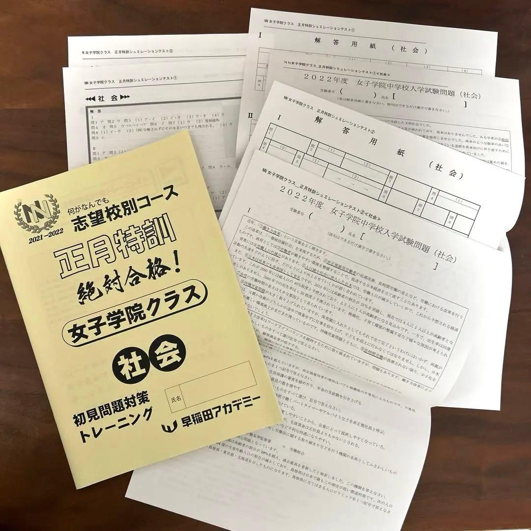 早稲田アカデミー 志望校別 女子学院クラス 正月特訓