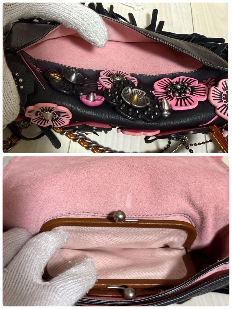 美品】COACH ティーローズ フリンジ ディンキー 3wayショルダーバッグ