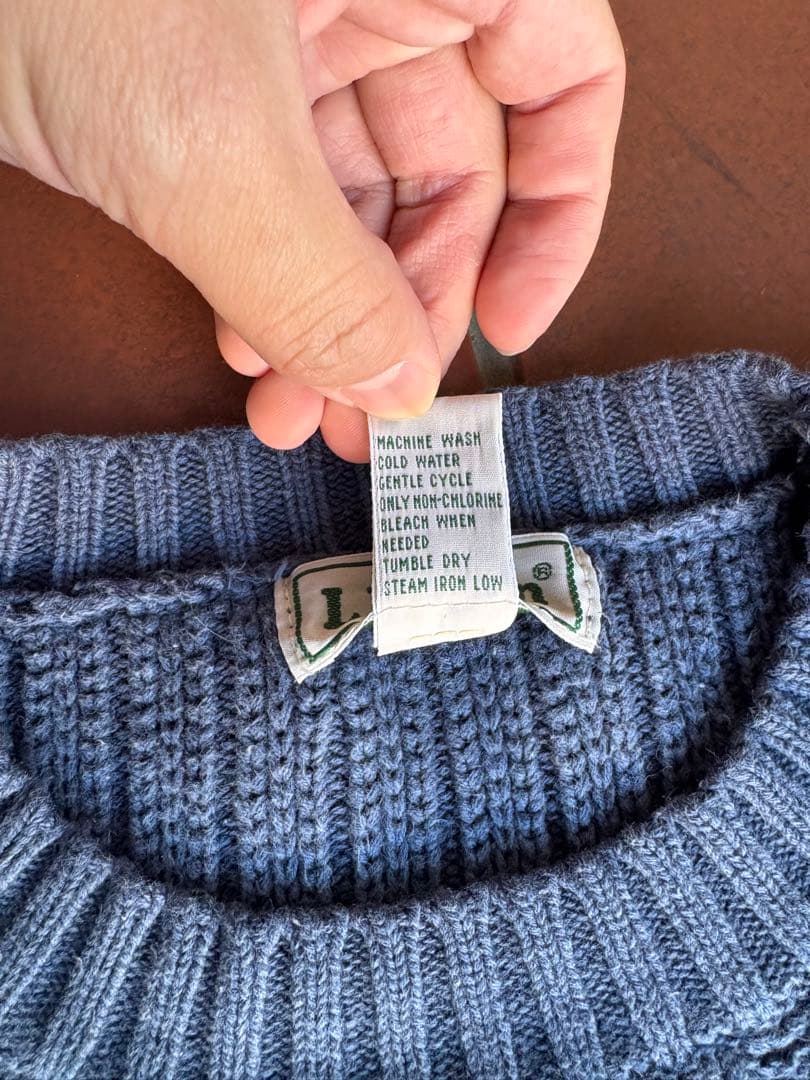 90s L.L.Been コットンニット　ボックスシルエット　短丈