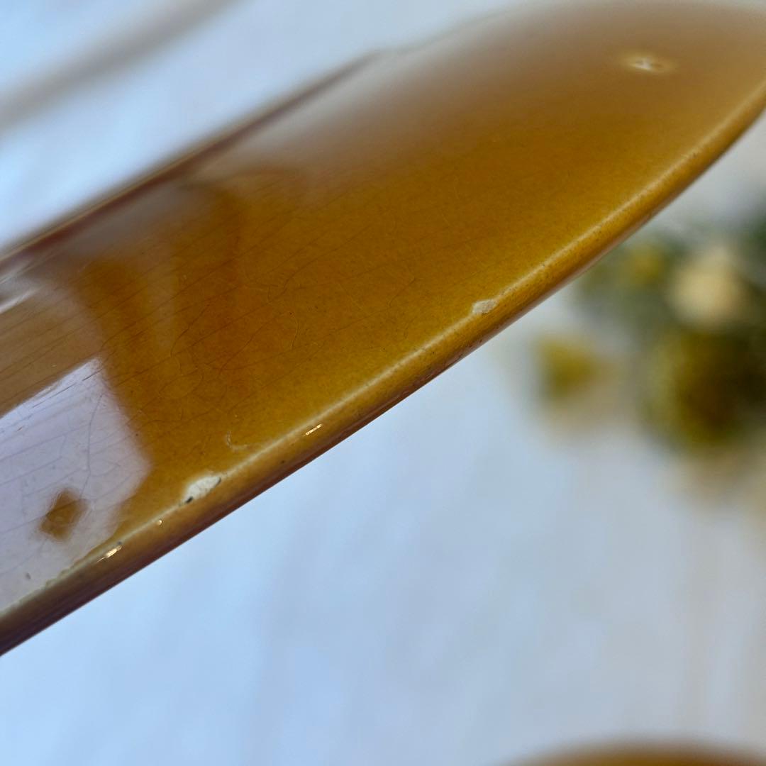 フランスヴィンテージ サンタマン窯 プレート2点イエローブラウン