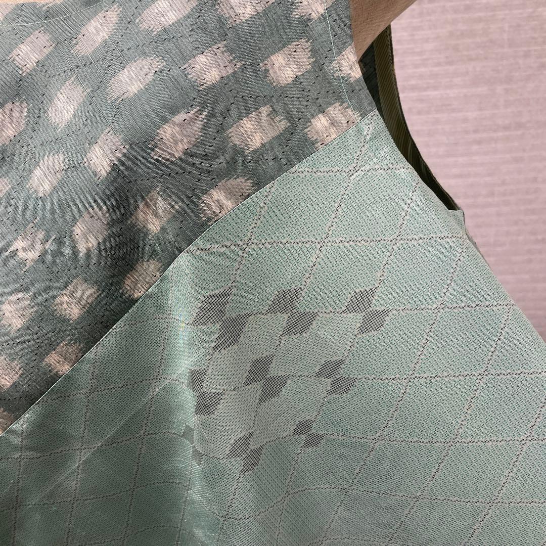 着物ワンピーステントラインロング丈《10》大島紬［都喜ヱ門&白大島］や紬L〜