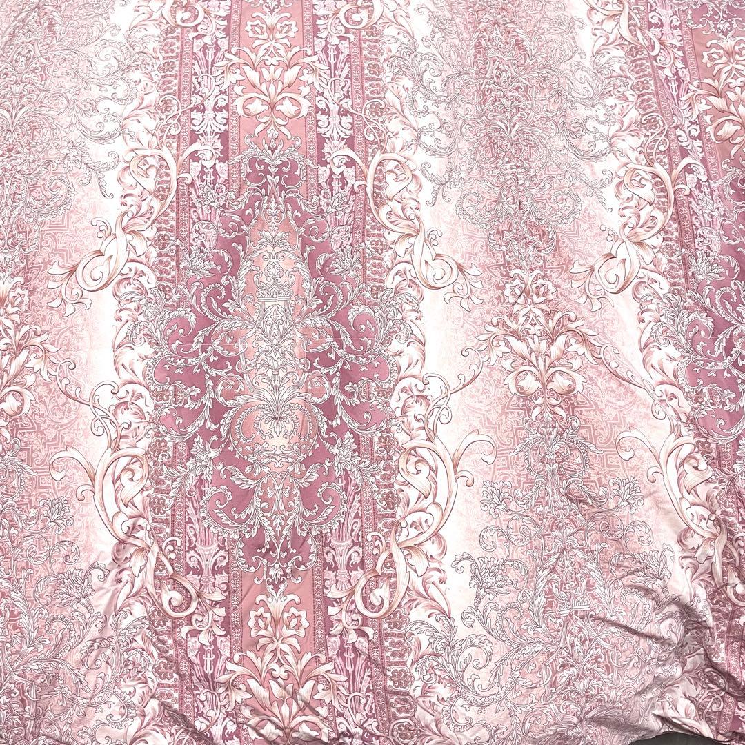 三連休値下 シングル 日本製 羽毛掛け布団 ピンク系装飾柄