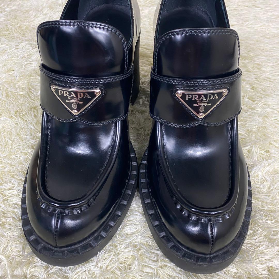 永野芽郁着用】PRADA チョコレートブラッシュドレザー ハイヒール