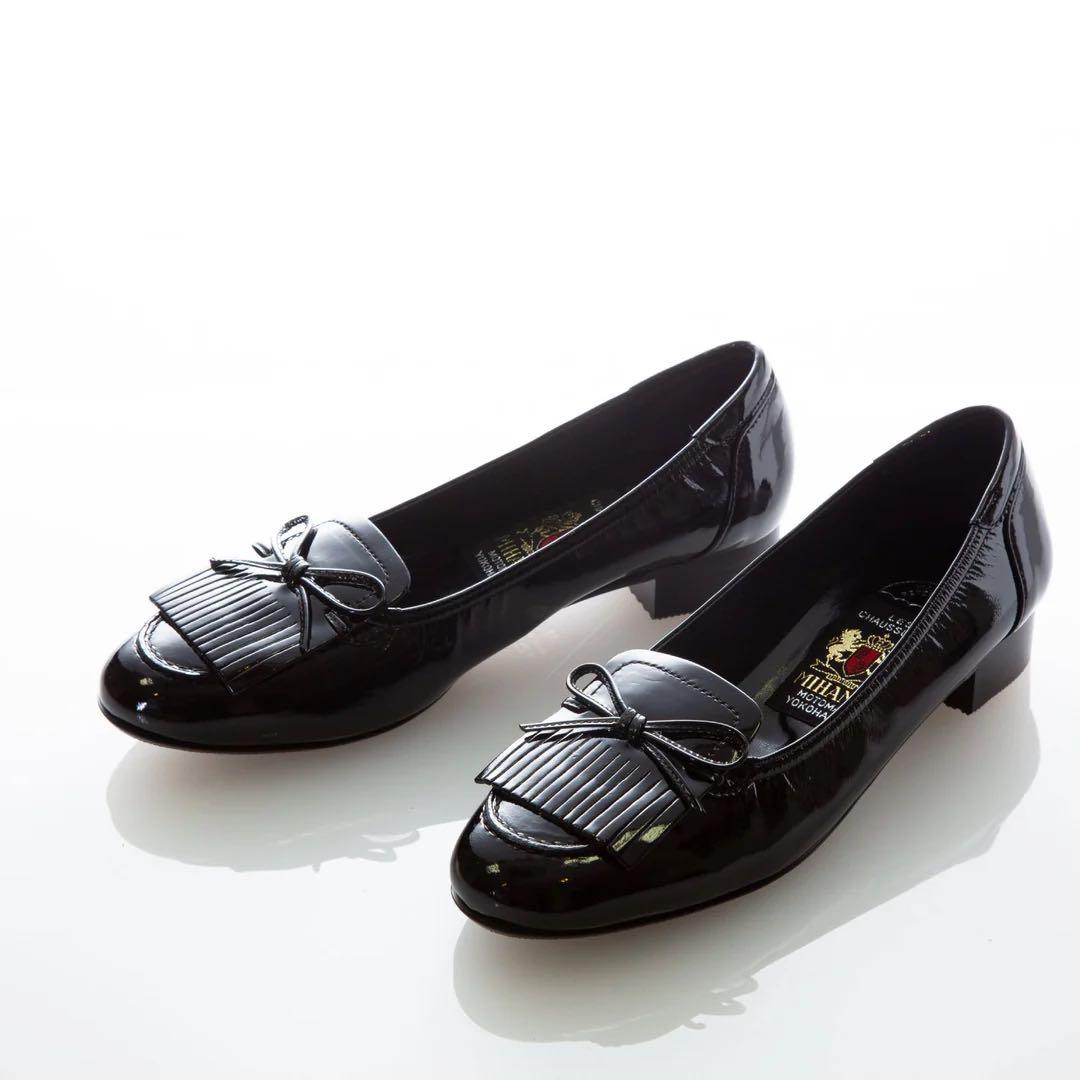 ミハマ エナメルパンプス 黒 ミハマ MIHAMA パンプス （黒/E） -靴＆ファッション通販 ロコンド