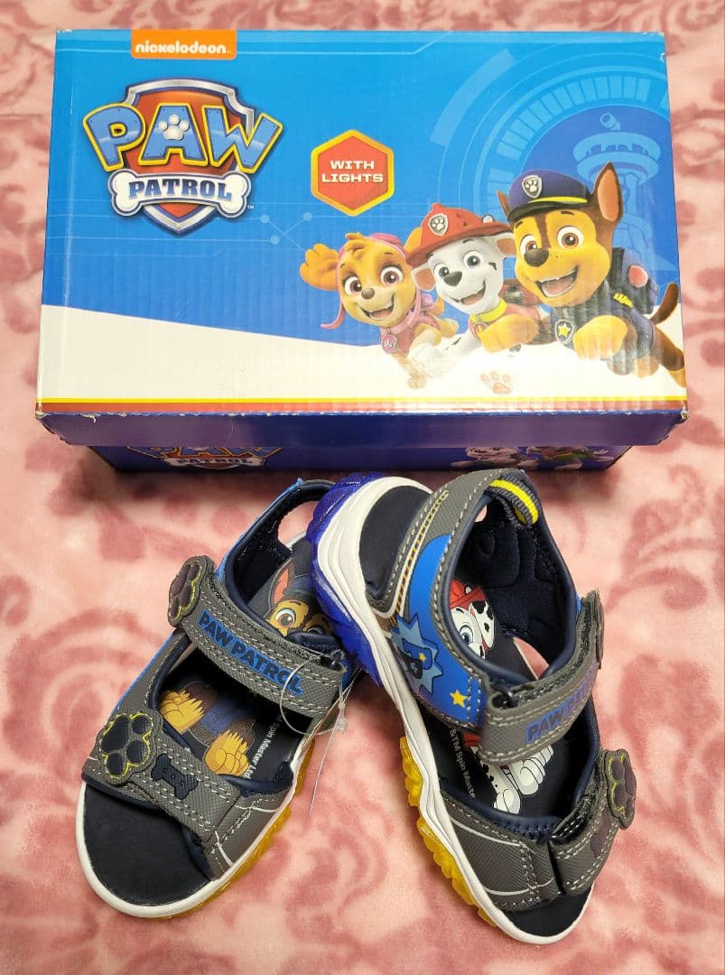 【新品　未使用】パウパトロール　ライトアップサンダル(男の子)　約15cm コマリヨー 光るサンダル キッズ パウパトロール 子供 男の子 15cm