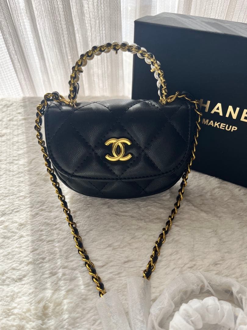 限定価格☆CHANELノベルティー パールチェーンハンドル バック CHANEL シャネル バッグ ハンドル チェーン パール キルティング
