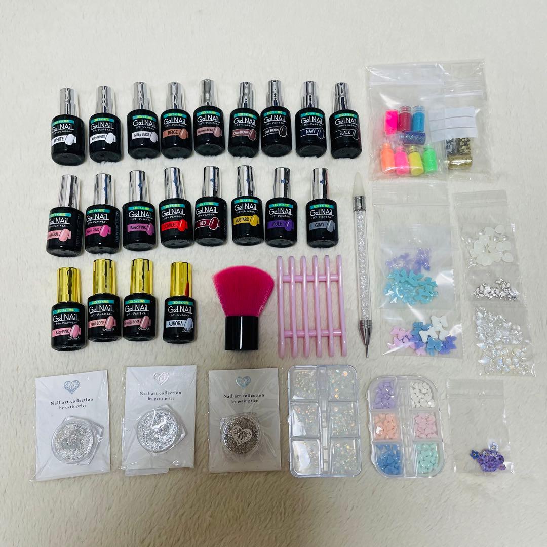 セリア ジェルネイル21本 ＋パーツやネイル用品 - メルカリ