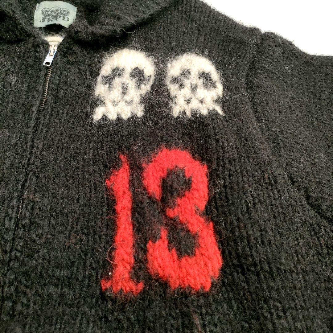 JKPD ジャンキーパラダイス カウチンニット スカル柄 肉厚 クロス