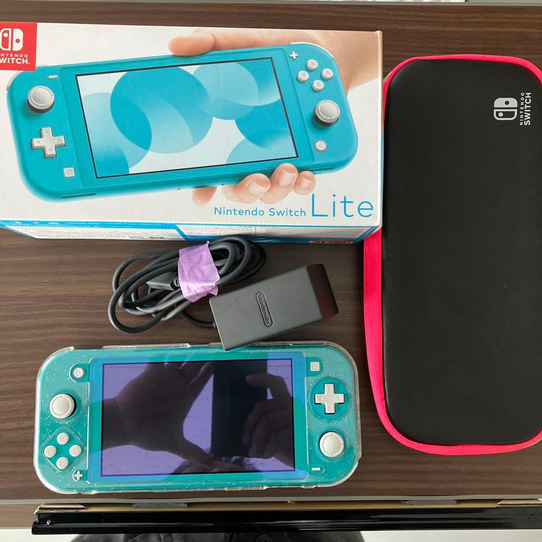 程度良好！Nintendo Switch Lite ターコイズ 本体 ケース付き