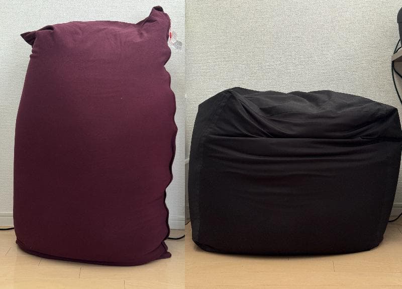 Yogibo Short ディープパープル & 無印 体にフィットするソファ Yogibo Max(ヨギボー マックス)ディープパープル | 大阪府岸和田市