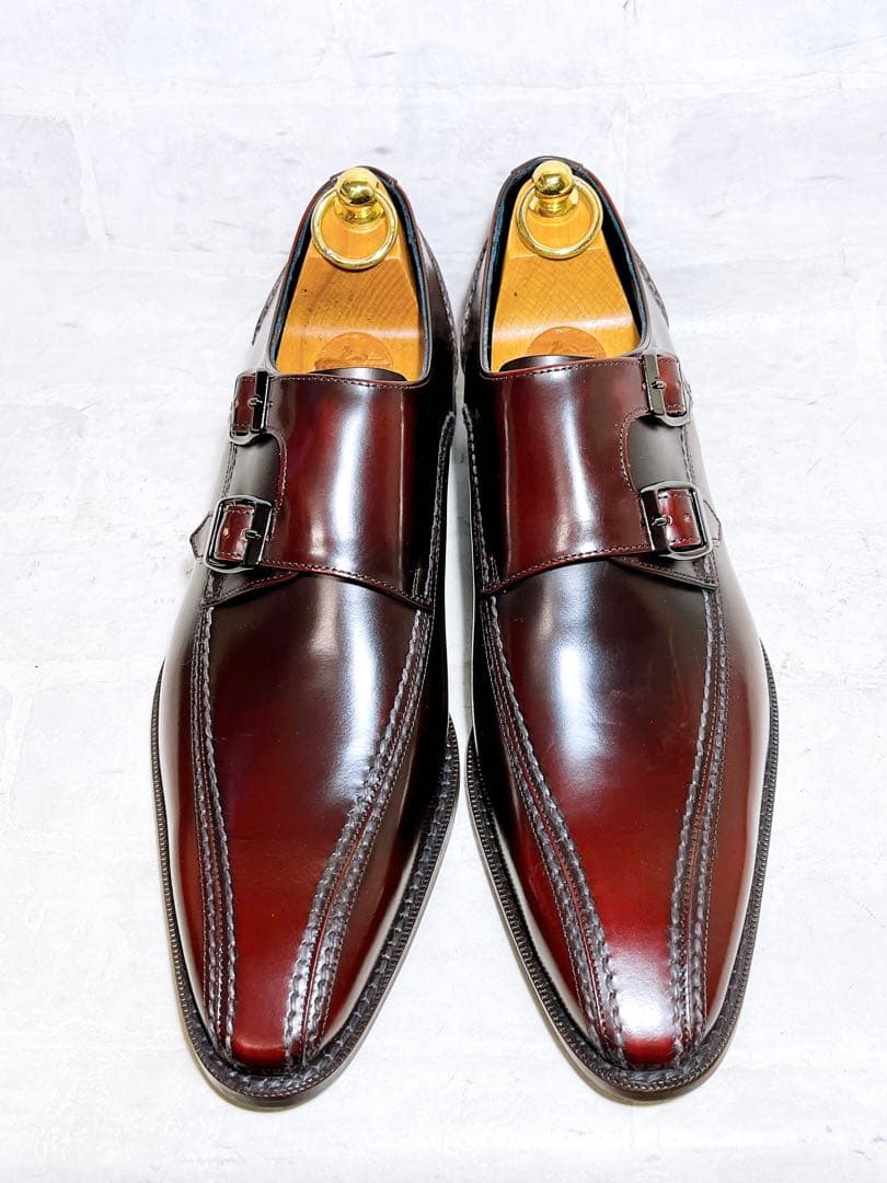 未使用】REGAL ダブルモンク ビジネスシューズ 本革 ボルドー 26cm
