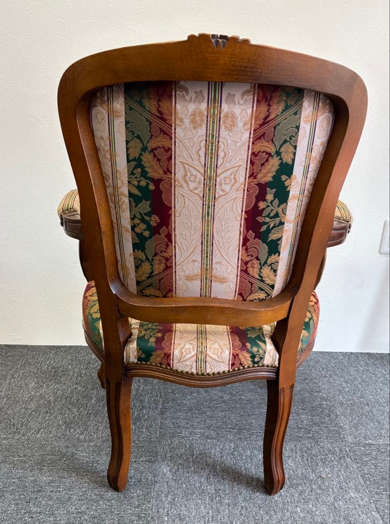 輸入家具 アンティークチェア 猫脚 クラシックスタイル 多色布張り椅子