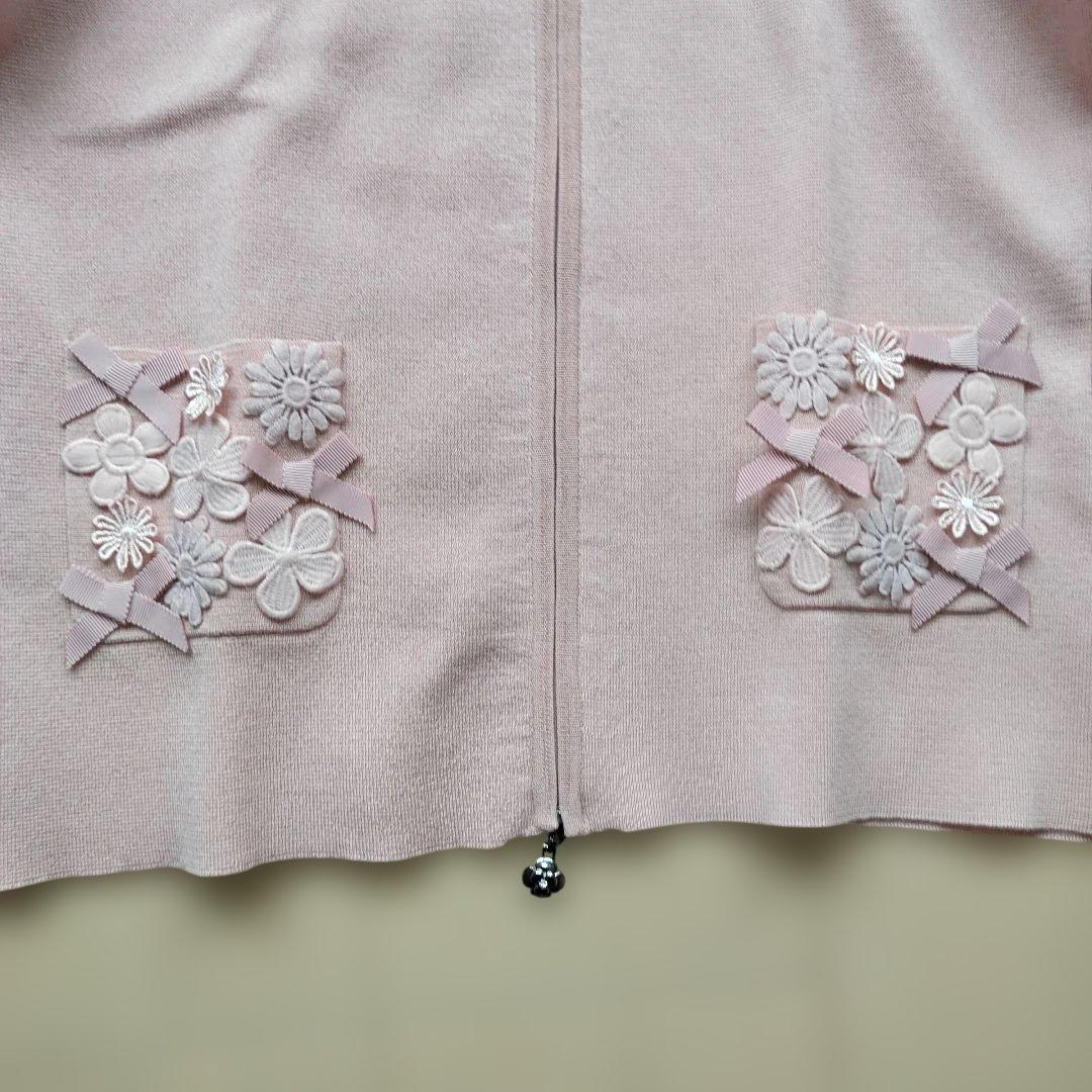 M's Gracy 花柄刺繍 ジップアップカーディガン40 - メルカリ