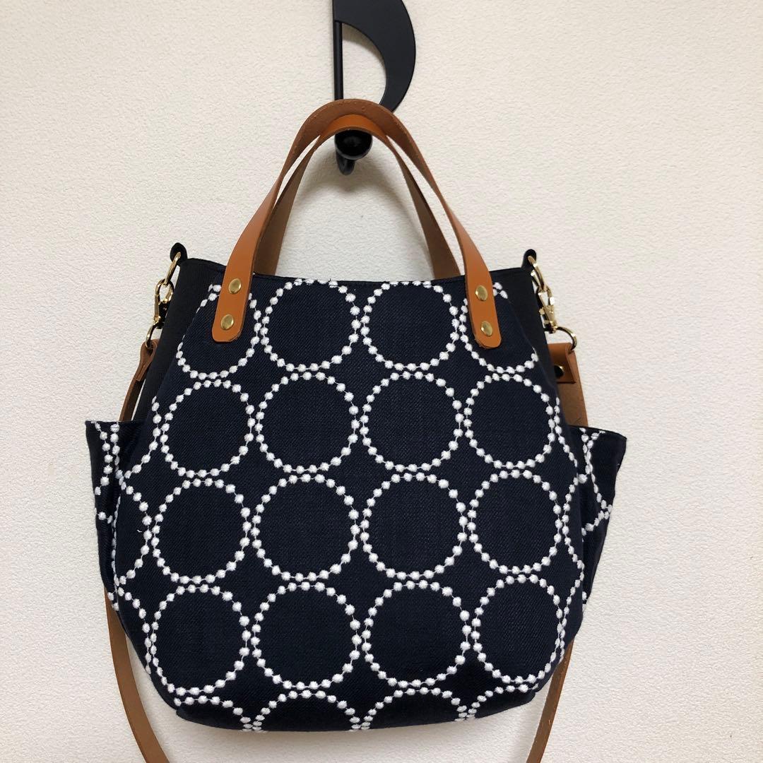 バルーンバッグ（M）ミナペルホネン 《タンバリン》ヌメ革