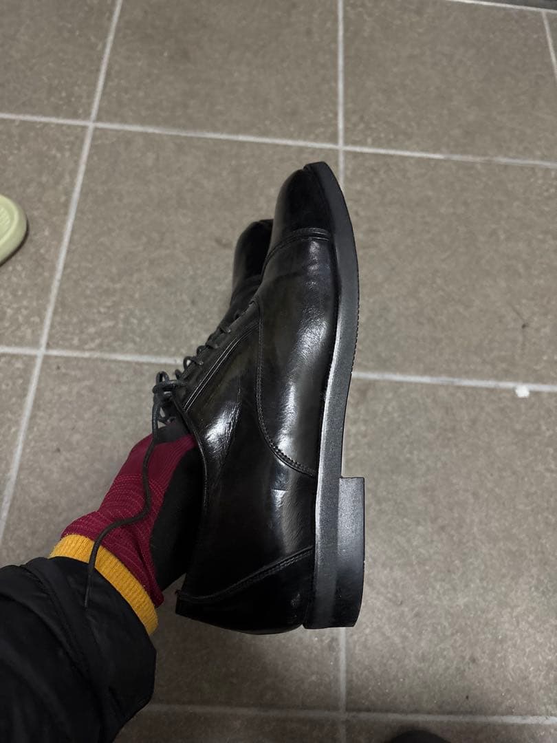 イブサンローラン ブラックレザーシューズ 25.5cm 黒