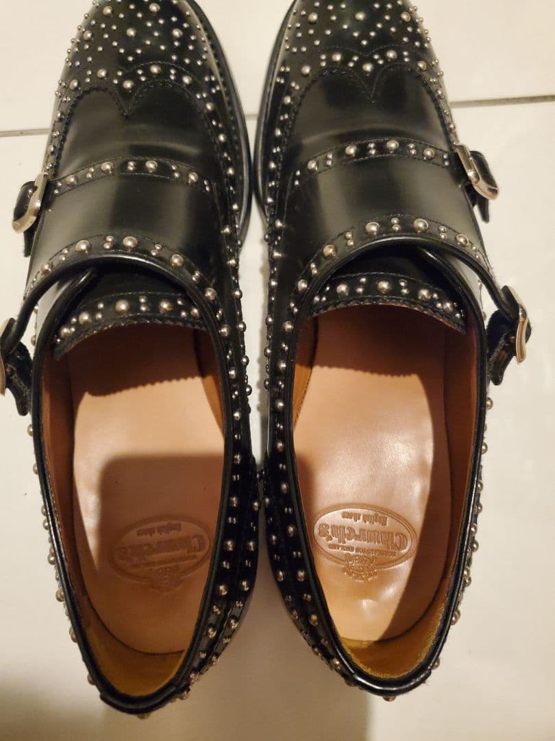 Church'sチャーチ LANA MET スタッズ ダブルモンク 38 - メルカリ