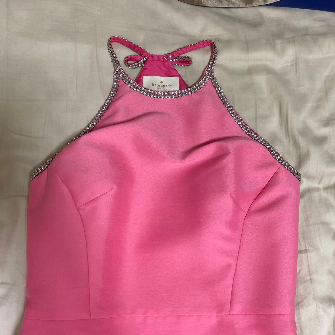 kate spade ピンクノースリーブミニワンピース Kate Spade(ケイトスペード) ノースリーブニットワンピース ブラック