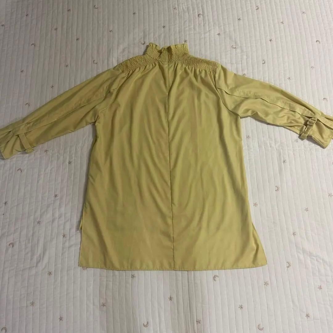 美品】ADORE アドーア マットポプリン ブラウス スタンドカラー 黄