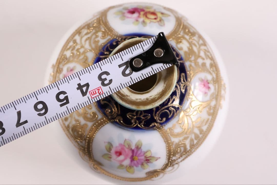 CM299】オールドノリタケ 花 薔薇 香水瓶 金彩 盛上 パフューム 明治