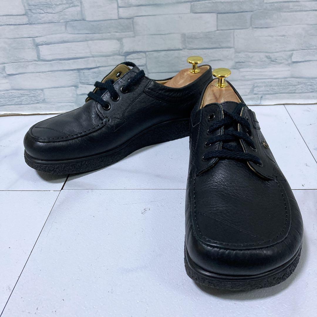 極美品 ヤコフォーム コンフォートシューズ 健康靴 本革 黒 26.5 338
