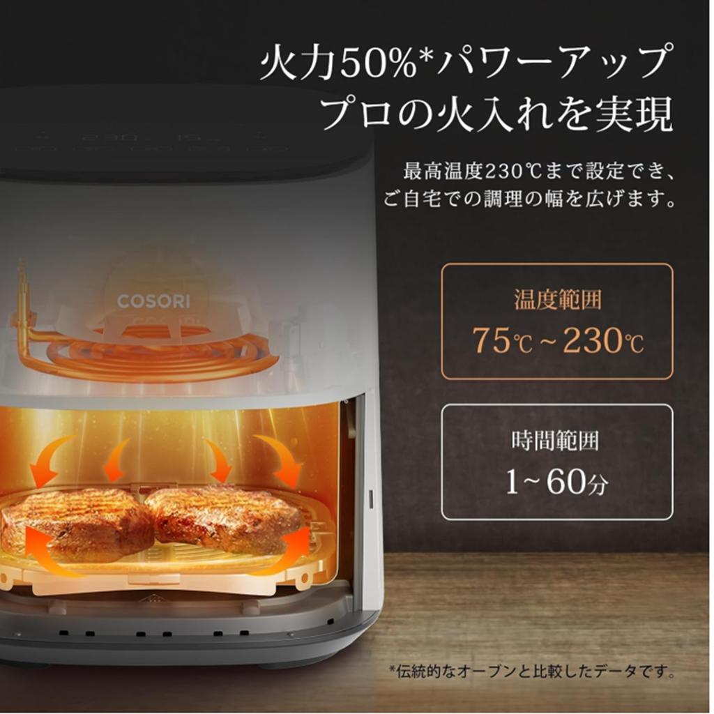 COSORI ノンフライヤー 4.7L 大容量 揚げ物 惣菜 レシピ アイボリー
