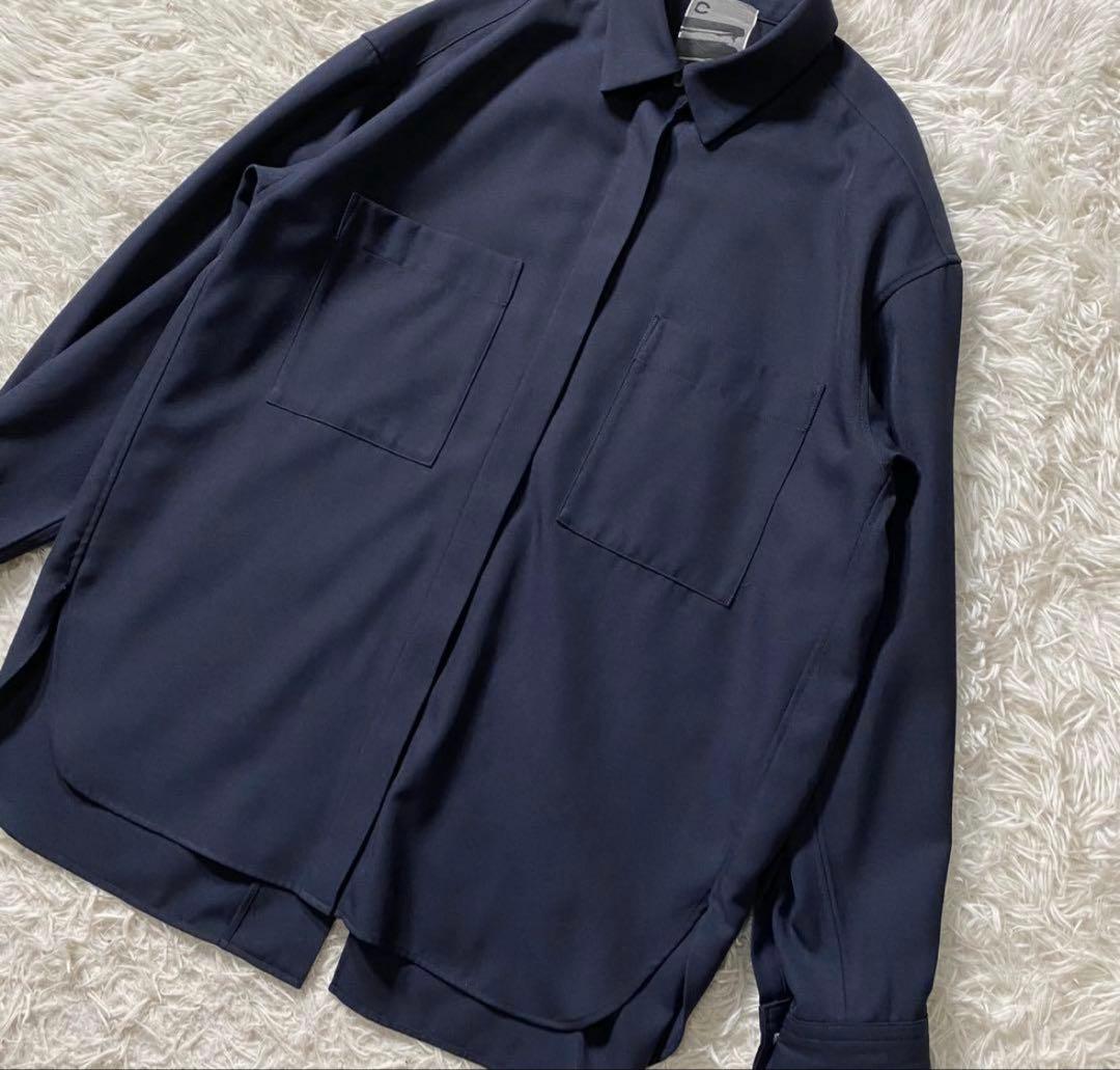 【極美品】カオス　長袖シャツ　オーバーサイズ　リネン混　バックスリット 極美品】カオス 長袖シャツ オーバーサイズ リネン混 バックスリット