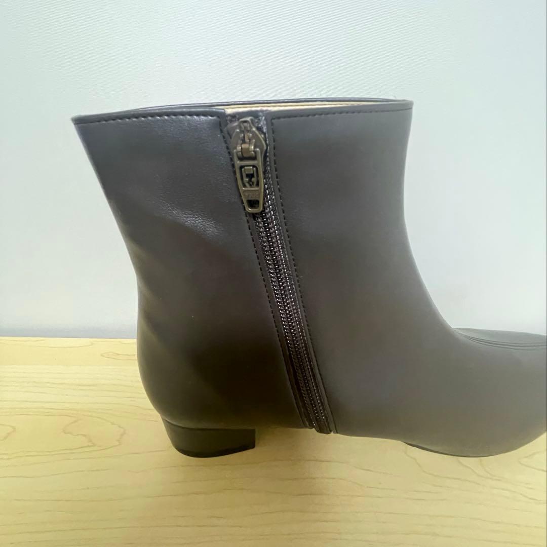 L(24〜24.5cm) RAKUNA ショートブーツ 整体 ダークブラウン