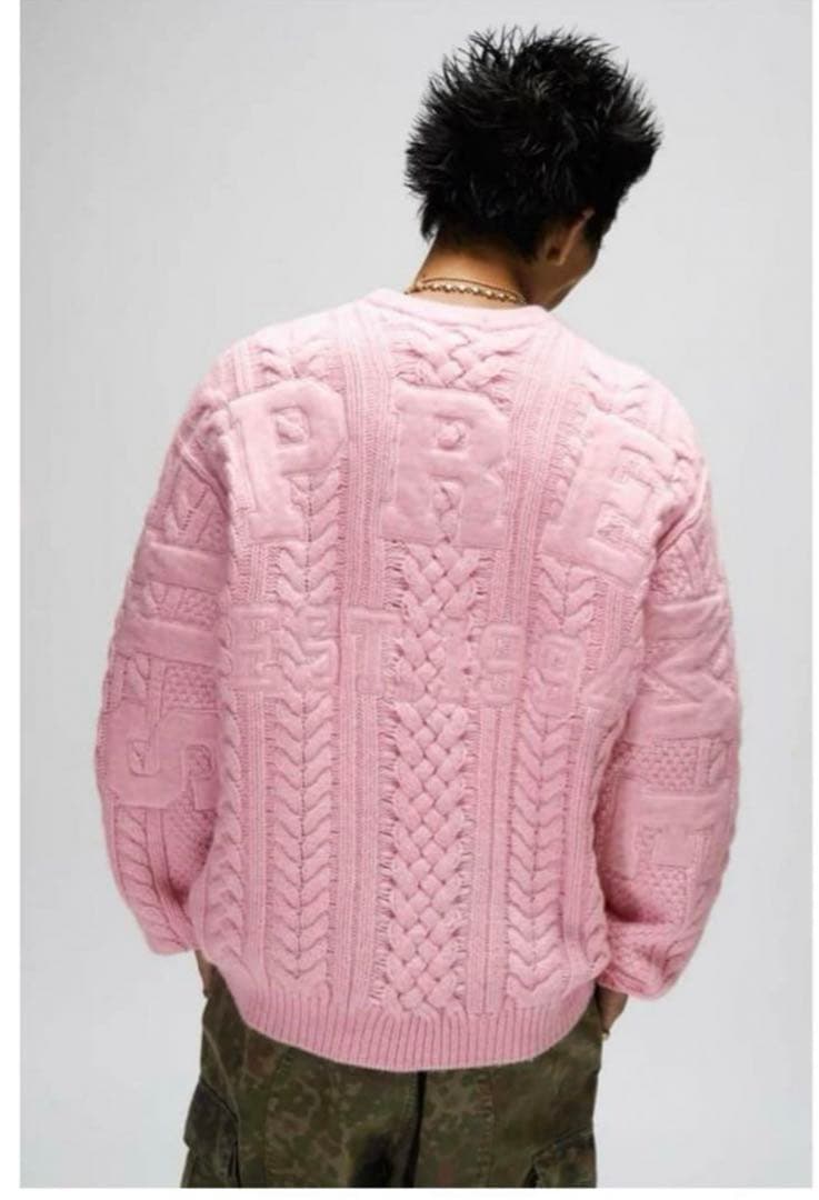 Supreme Appliqué Cable Knit Sweater ネイビー - メルカリ