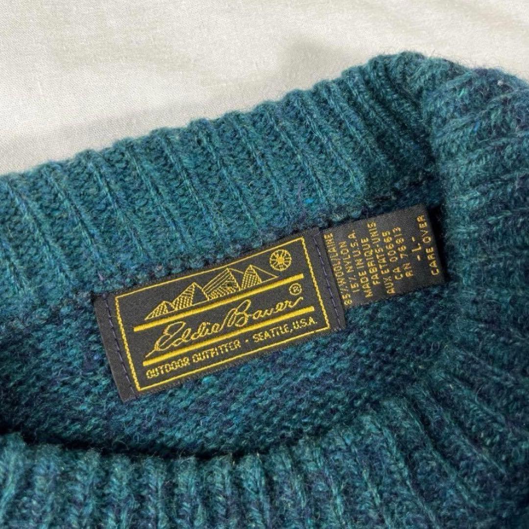 usa製80s-90s 黒タグ エディーバウアー ニット セーター 緑 - メルカリ