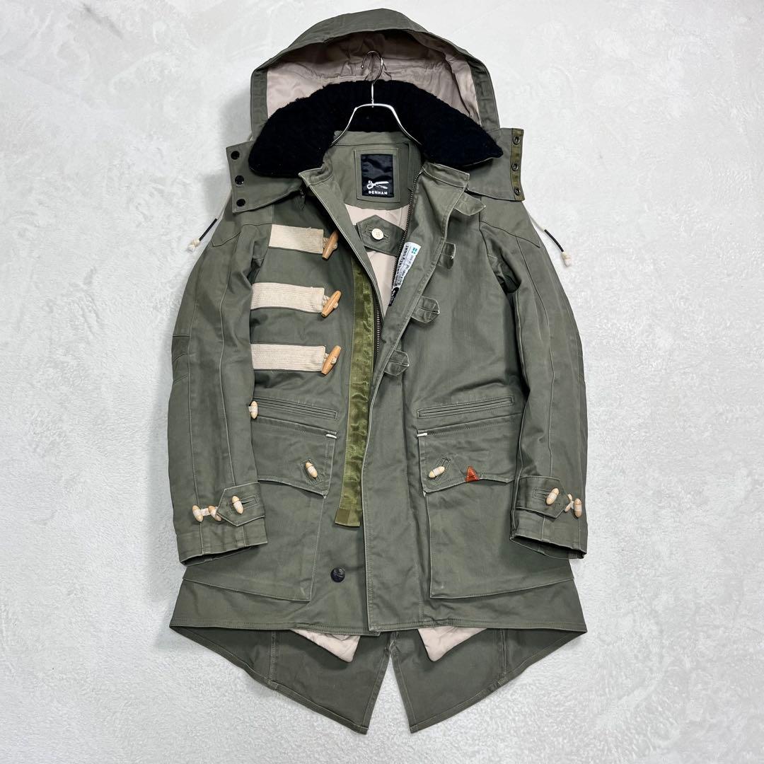 『デンハム』スウェディッシュアーミーフィールドコート フード脱着 キルティング DENHAM 節約 デンハム』スウェディッシュアーミーフィールドコート