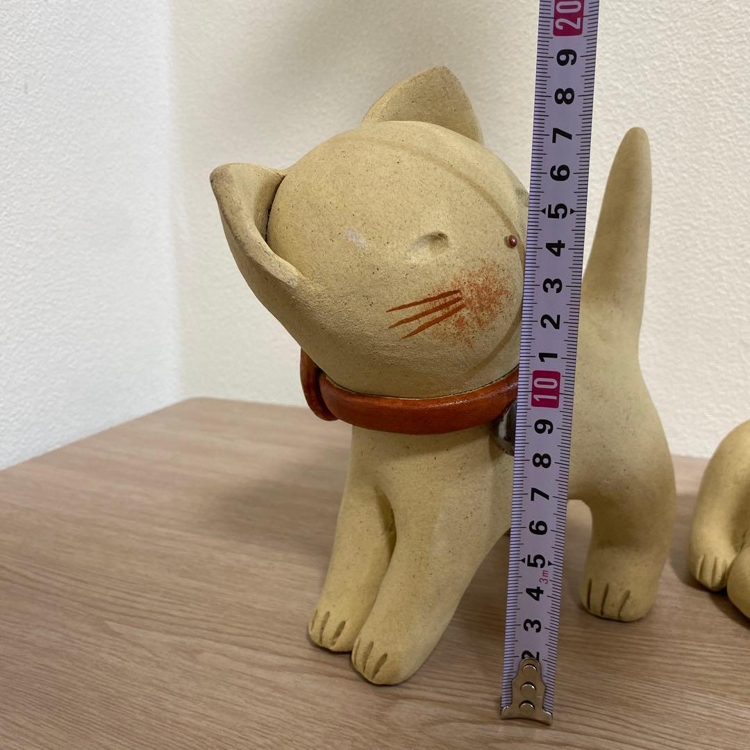 益子焼 加藤 麻里作 陶器 猫 ネコ 2体 11センチ - メルカリ