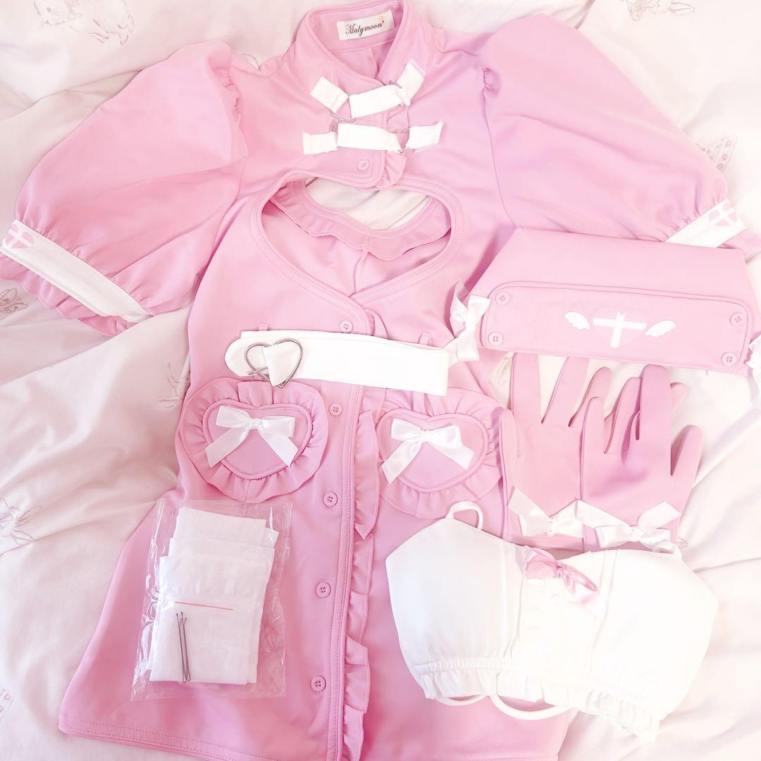 マリームーン ナース服 ピンク S/Lサイズは予約】キャンディピンクナース《ハロウィンコスプレ6点