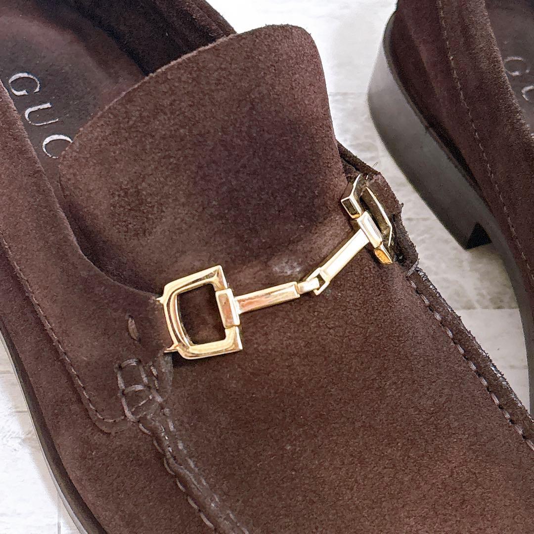 美品✨GUCCI ビットローファー スエード ゴールド金具 26.5cm 茶