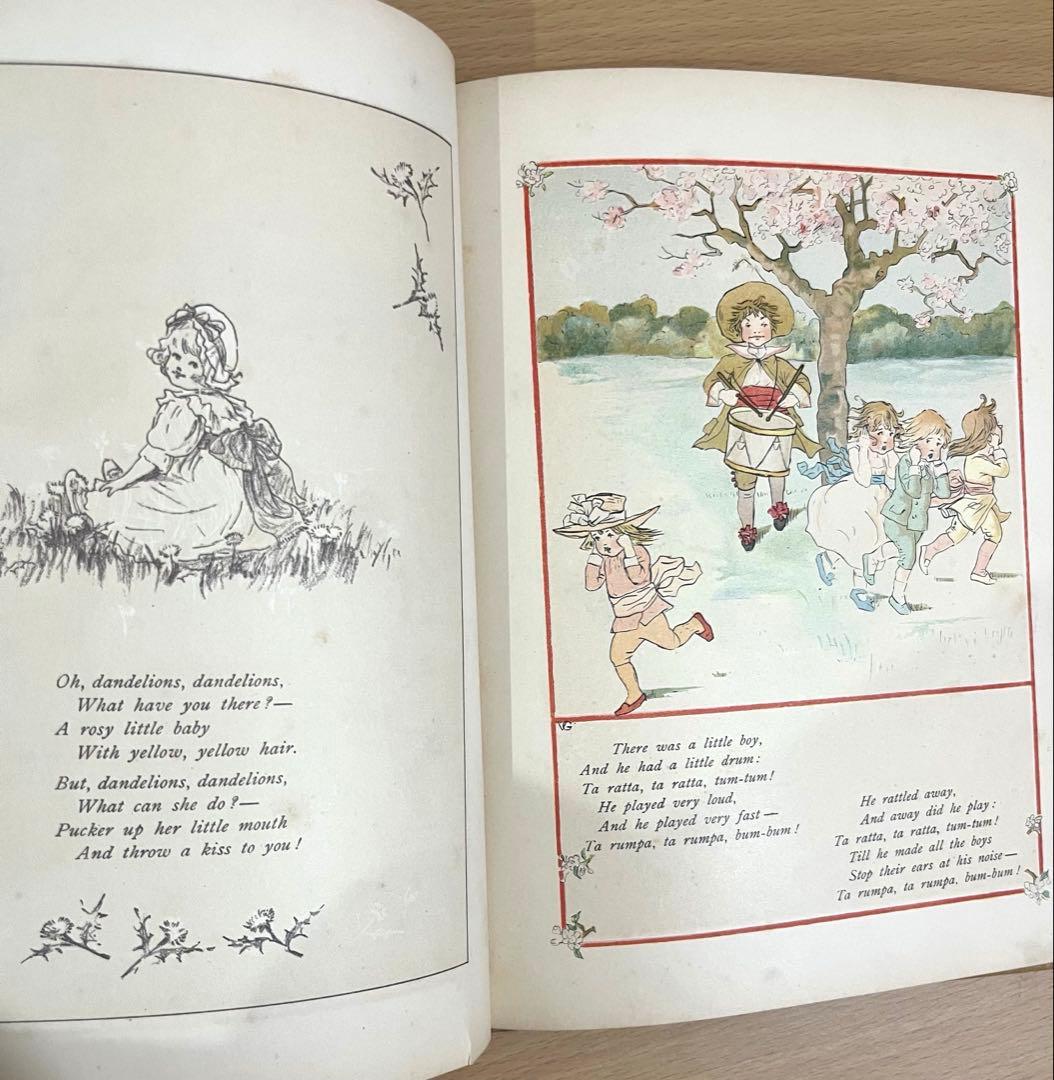 No.357希少 アンティーク 古書 洋書 絵本 ビクトリアン 児童書 童謡