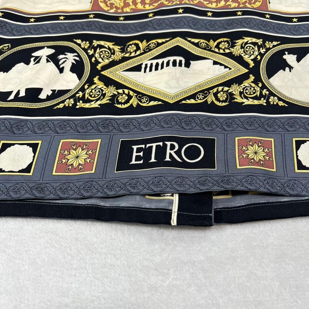 J917 美品 M エトロ シルク100% シャツ マルチカラー レディースの通販