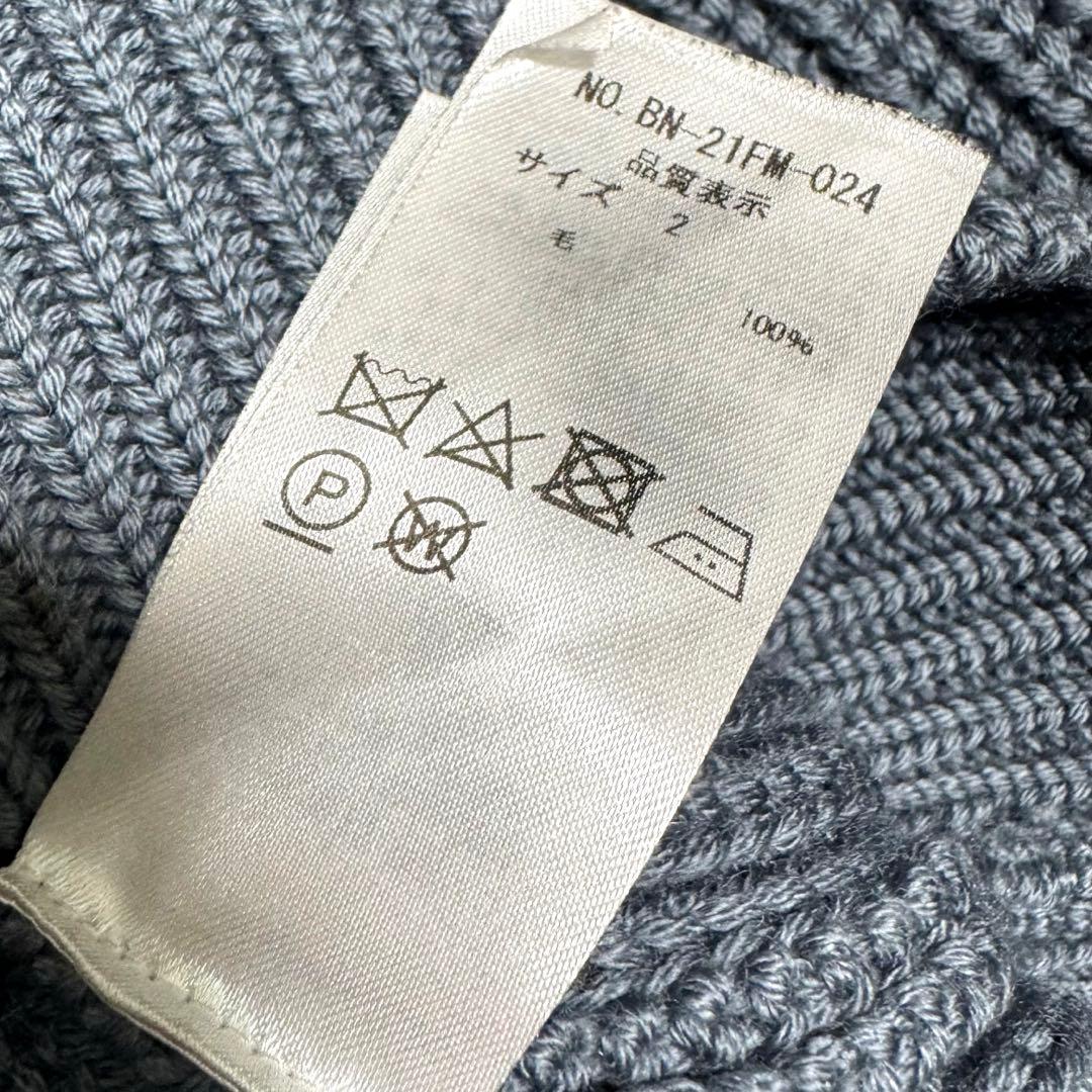 BATONER ブルーグレー タートルネックニット サイズ2 シグネチャー M