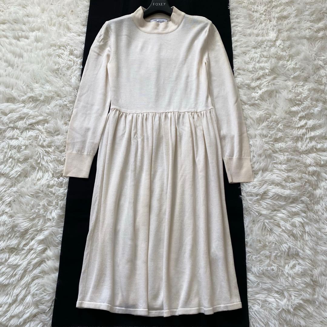 近年✨フォクシーニューヨーク　エバーグリーン　ニットワンピース　ウール100% OUTLET】スマートウールパッチビーニー (エレクトリックグリーン