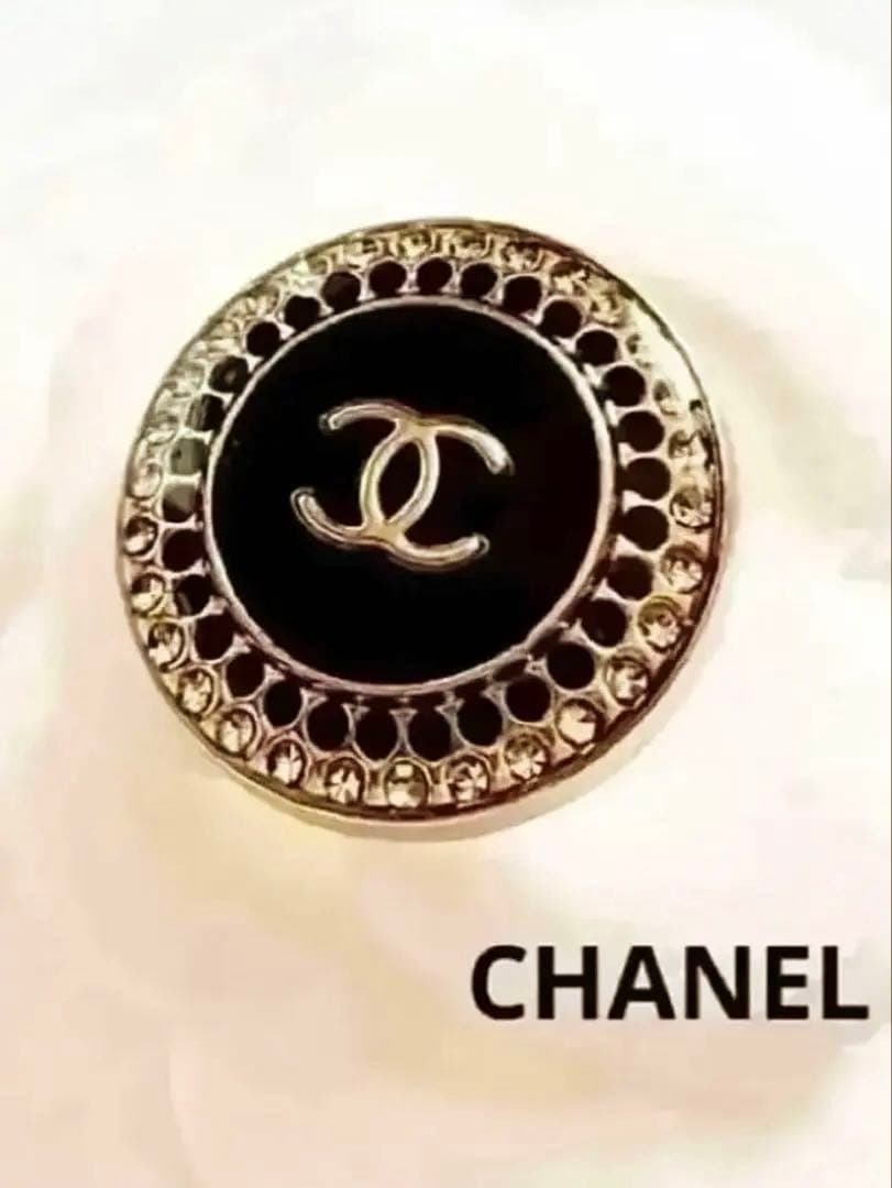 CHANEL ピンブローチ ピンバッジ ヴィンテージ ブラックビジュー