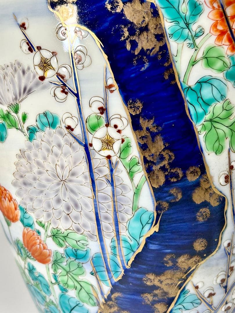 香蘭社 明治初期 釉下彩上絵花鳥図大花瓶 有田 伊万里 - メルカリ