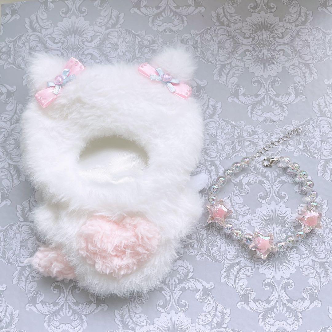 ちびぐるみ にとたん用 ぬい服 クリオネ ピンク×水色×(大)羽根 - メルカリ