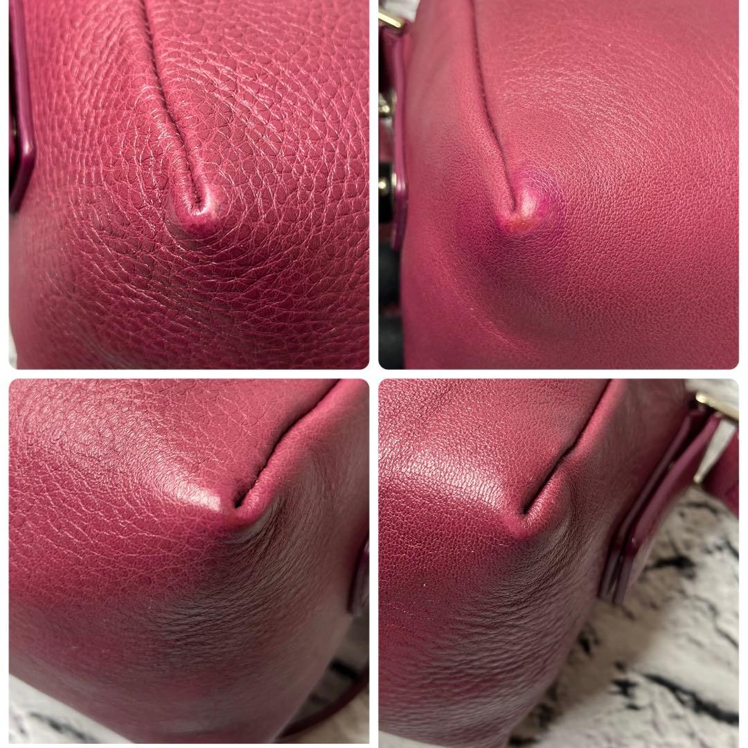 美品✨ヒロフ 現行モデル ヴィータ シボ革 Hロゴ ショルダーバッグ