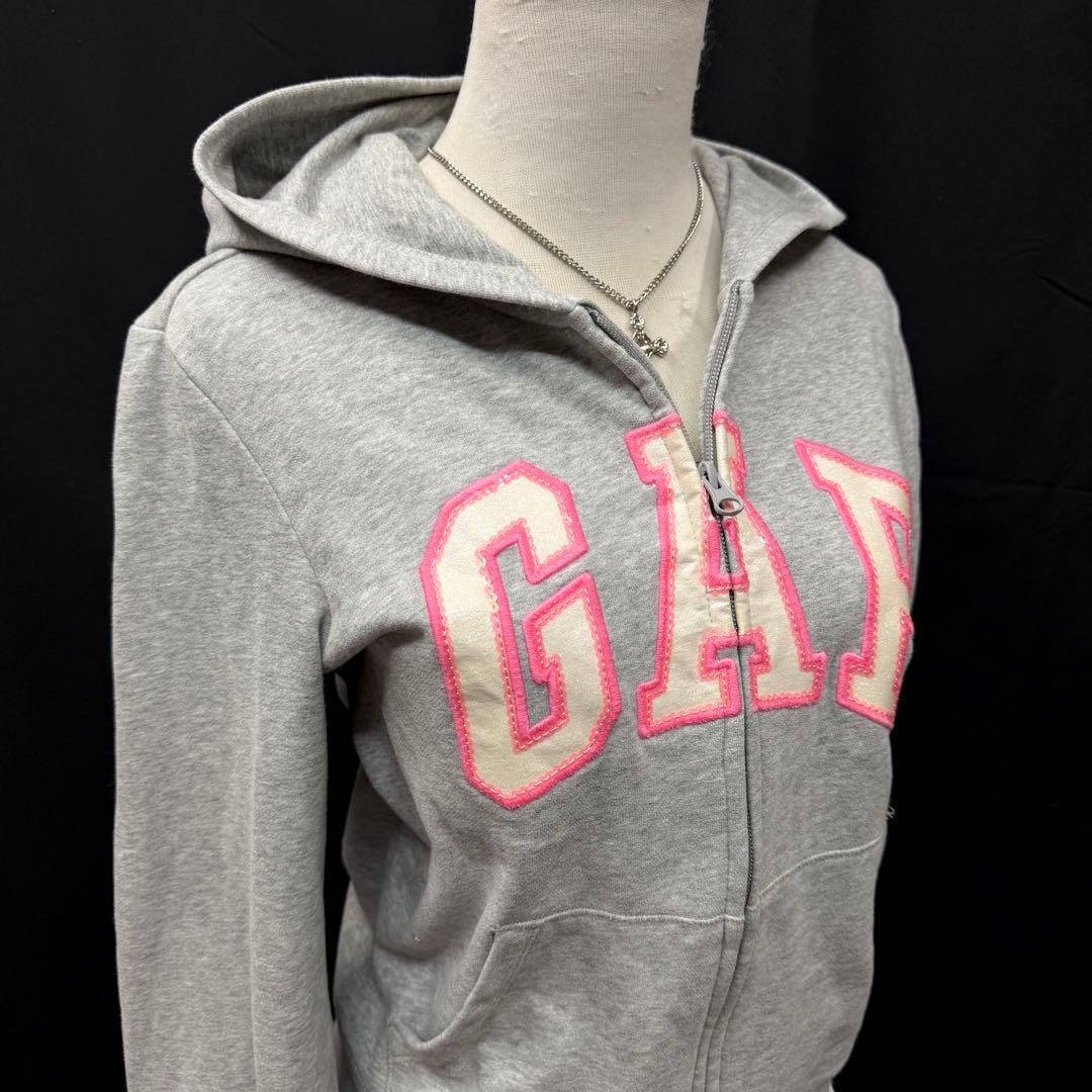 平成ギャル y2kグランジ GAP ジップアップ フーディ パーカー ロゴ