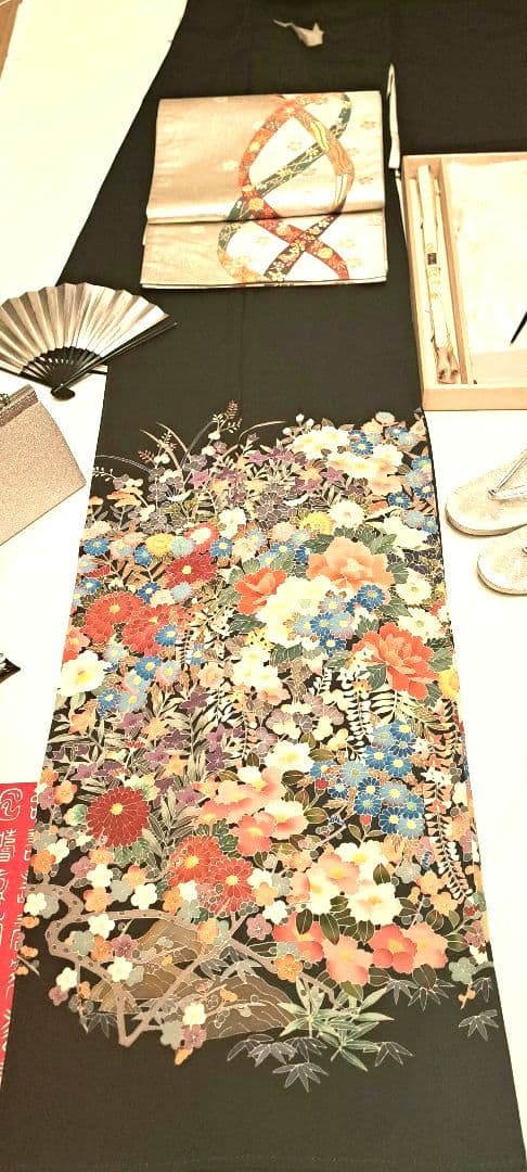 美品❇️本加賀友禅作家 土田外男 比翼仕立て 五つ紋 フルセット