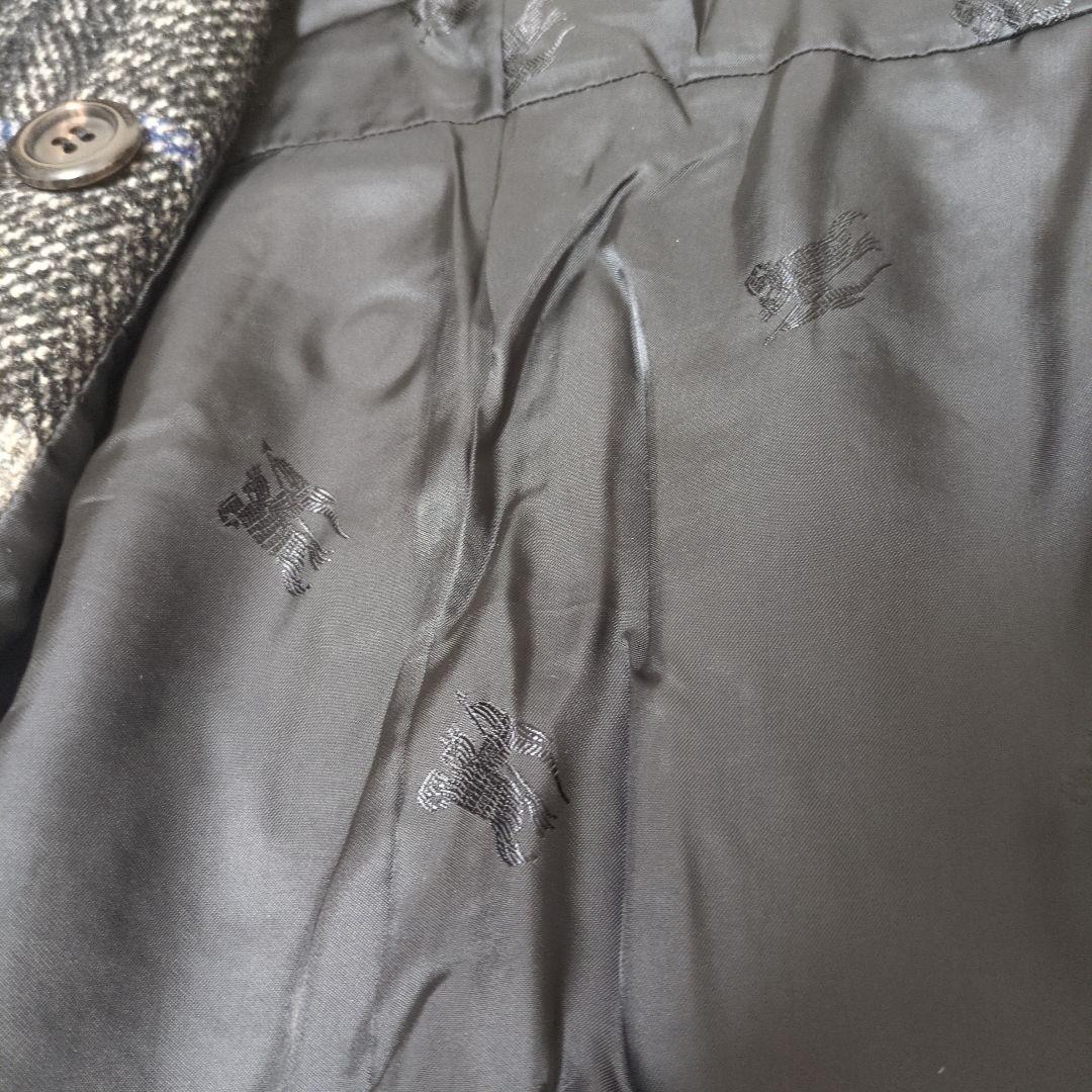 バーバリーロンドン モヘヤ混 ウールコート ノバチェック シャドー