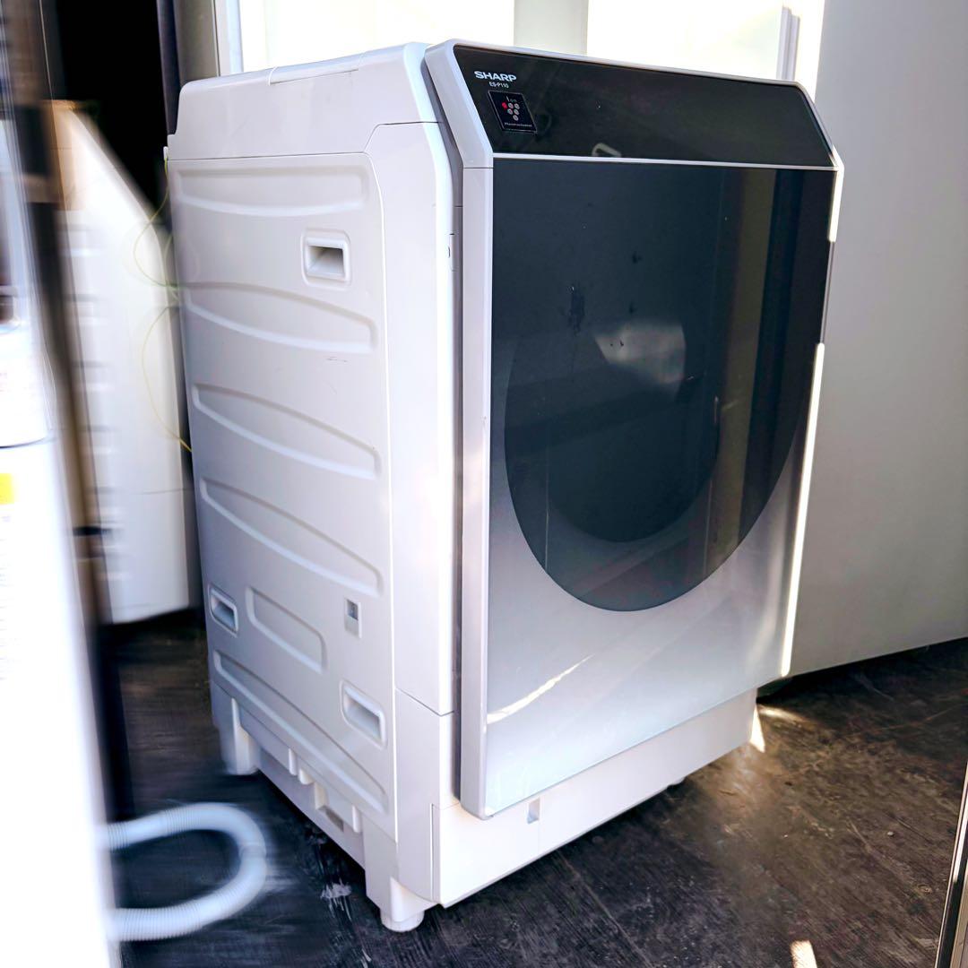 68運搬取付無料！シルバー・純正SHARP大容量ドラム式洗濯乾燥機！完動