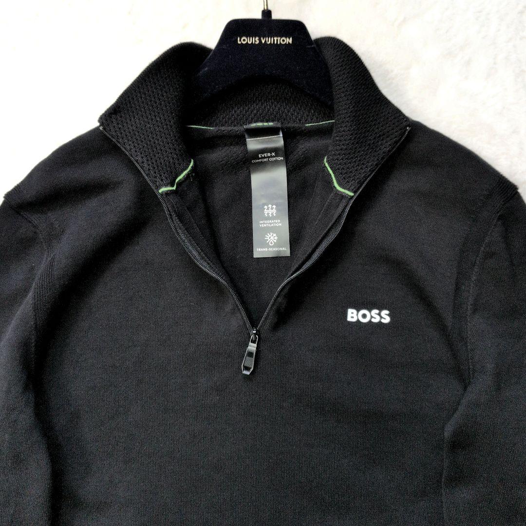 HUGO BOSS ヒューゴボス クォーターハーフジップニット 黒 M 現行