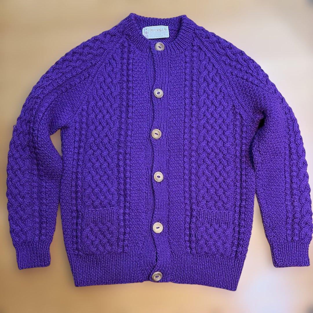 INVERALLAN インバーアラン ニット カーディガン ケーブル INVERALLAN インバーアラングレー ケーブルニット カーディガン M