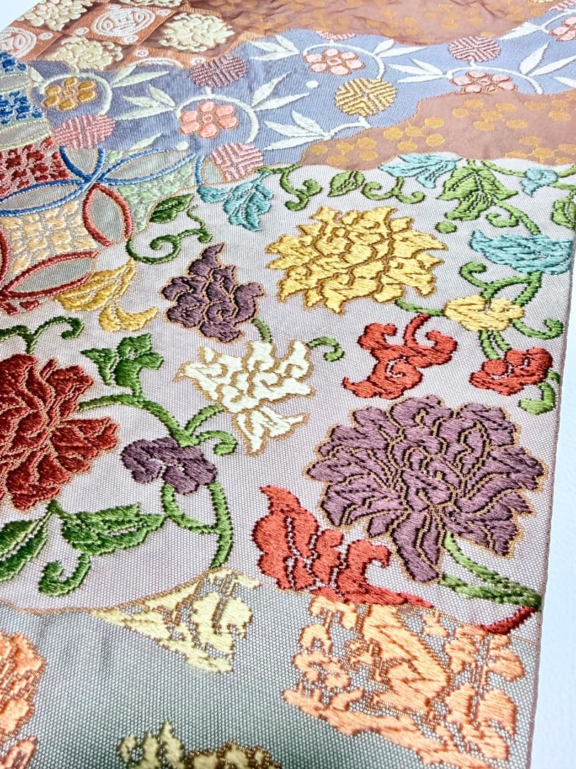 高級 袋帯 正絹 六通柄 総唐織 名物裂道長文 訪問着 留袖 色無地